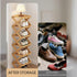 Closet, 4 YYW Shoe Rack, Foldable Bamboo Shoes Shelf, Freestanding Shoe Storage Organiser for Entryway, Bedroom