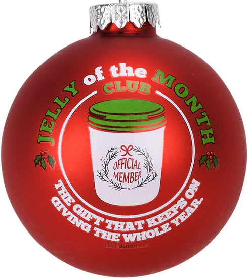 Jelly of The Month Club Red Glass Christmas Ornament by Tree Buddees