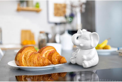 HIC Kitchen Elephant Sugar Bowl, Fine Porcelain, 8-Ounce Capacity