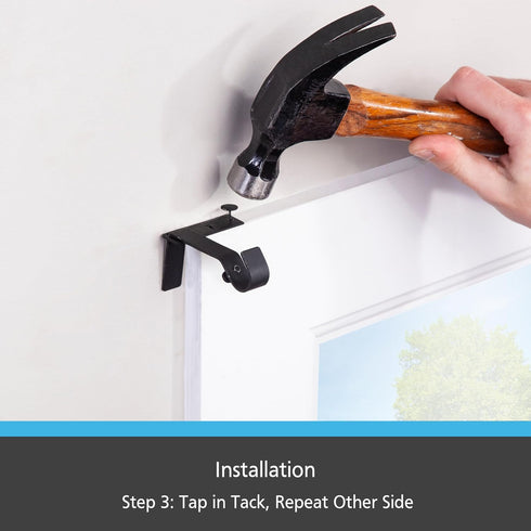 Kenney Fast Fit 5/8" No Measure Curtain Rod Brackets in Matte Black
