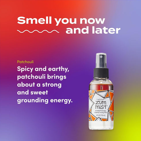 Indigo Wild Zum Mist Room & Body Spray, Natural Aromatherapy Essential Oil Spray, Patchouli Scent, 4 fl oz