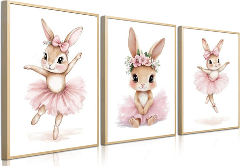 Baby Girl Nursery Wall Decor, Easter Nursery Canvas Wall Art Paintings Set