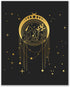 Occult Gold and Black Prints - Set of 6 Glossy Wall Art Decor (8x10) Alchemy, Witch, Third Eye, Planets