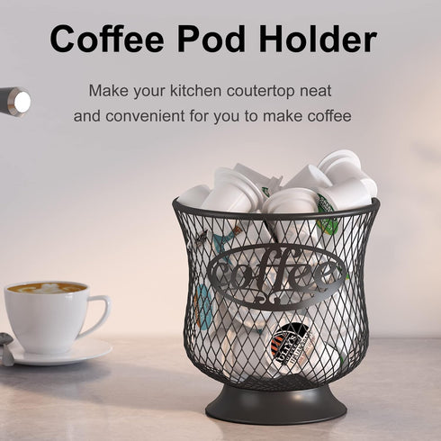 Coffee Pod Holder, Large Capacity K Cup Organizer for Kitchen Countertop, Coffee Bar Accessories
