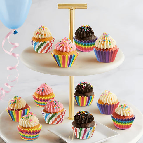Mini Cupcake Muffin Liners, 600 Count Rainbow Paper Cupcake Liners for Baking, Colorful Tiny Cake Mold Supplies