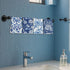 Blue Leaves 4 Pcs Artistic Floral Kitchen Towels, Traditional Art Decorative Absorbent Microfiber Dish Cloth Tea Towel