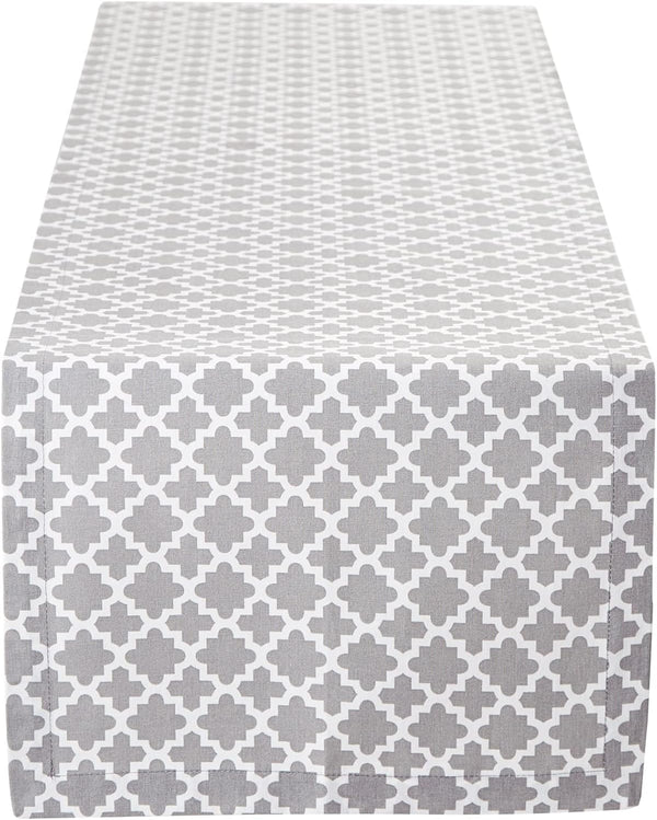 DII Lattice Tabletop Collection Table Runner - 14x72, Gray