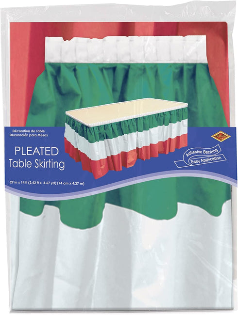 Beistle Red, White & Green Table Skirting