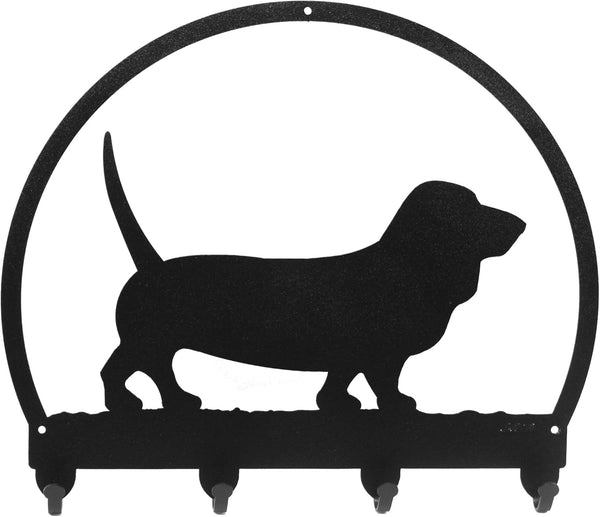 SWEN Products Basset Hound Metal Key Chain Hanger - Leash Holder