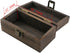 Antique Wooden Box with Hinged Lid and Lock, Decorative Storage Box for Crafts, Hobbies, and Jewelry