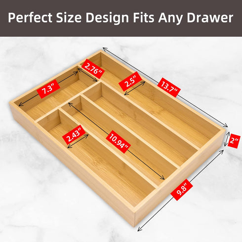 Silverware Organizer Bamboo Kitchen Drawer Organizer Utensil Organizer Silverware Holder Cutlery Organizer in Drawer Flatware Organizer Tray by Upassion