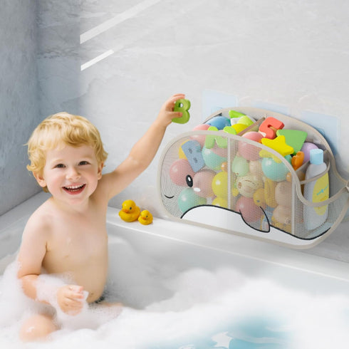 Austion Quick-Drying Baby Bath tub Toy Organizer Storage for Bathroom, Large-Capacity mesh Bath Toy Holder for Bathtub