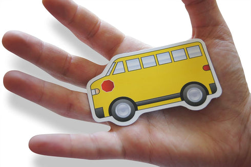 Novel Merk Yellow School Bus Truck Refrigerator Magnets Set, 12 Pieces for Teacher Decorations
