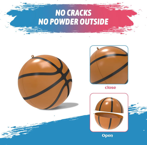 POPUPARTY Gender Reveal Basketball with Pink & Blue Powder, for Baby Boy or Girl Gender Reveal, Party Supplies