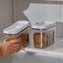 Set, 1.5L,2PCS FreshKeeper Food Dispenser Airtight Food Storage Container with Lid BPA-FREE Plastic Pantry Organization