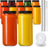 12 PACK, 16 OZ 2 Glass Juice Bottles with Airtight Lids, Bonus Straws & Perforated Lids, Reusable Juicer, Juicing