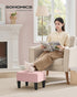 330 lb ULOM501R01 SONGMICS Foot Stool with Legs, Small Footstool Ottoman, Velvet Seat with Thick Cushion, for Living
