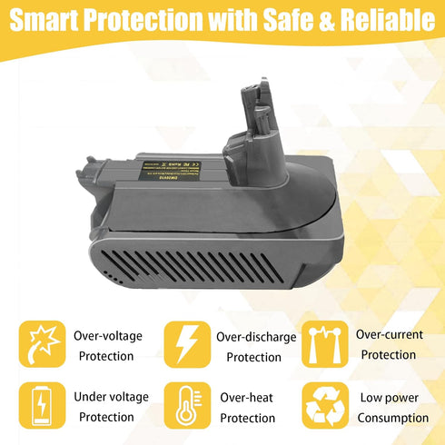 V10 Adapter for Dewalt 20V Lithium Battery, Convert to Dyson V10 SV12 Cordless Stick Vacuum Cleaner