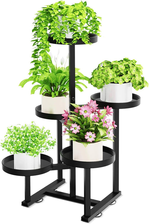 5 Tier Metal Plant Stand Indoor, Tiered Corner Plant Holders for Multiple