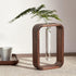 TREELF Transprent Glass Vase Test Tube Vase Hydrophilic Plants Vase Plant Holder Walnut Wooden Frame Flower Stand Table