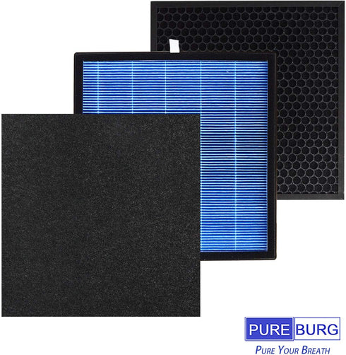PUREBURG Replacement True HEPA Filter Kit, Compatible with Okaysou Airmax 10L Pro, Aiibot Aiibot-A300, SimPure HP3-A