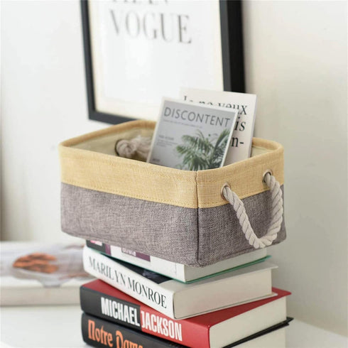 TheWarmHome Small Storage Bins Basket for Organizing Shelves - Fabric Storage Cubes for Clothes, Toys, and More