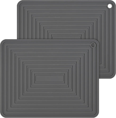Silicone Trivets for Hot Dishes, Heat-Resistant Hot Pads for Kitchen, Trivets for Pots and Pans, Set of 2 Dark Gray