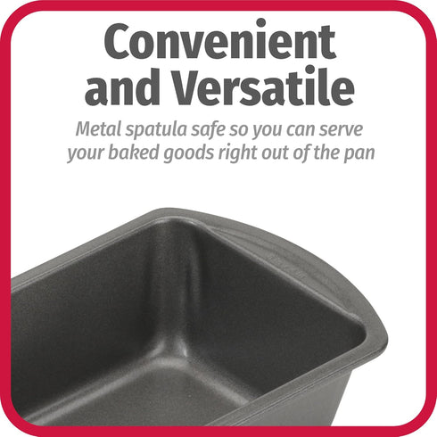 8" x 4" Nonstick Steel Bread Loaf Pan, Multipurpose Nonstick Baking Pan, Gray by GoodCook