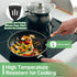 TeamFar Silicone Kitchen Utensils Set, 6 Piece Set with Wooden Handles for Non-stick Cookware