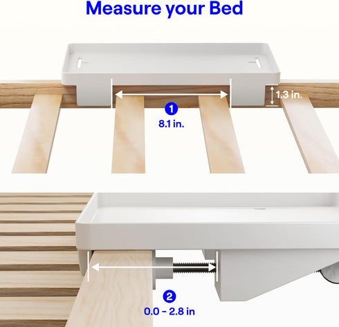 BedShelfie Bedside Shelf for Dorm Room Bunk Bed & Top Bunk, College Dorm Room Essentials, Bedside Caddy, Clip on