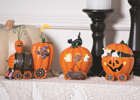 Halloween Pumpkin Express Train Tabletop Decor