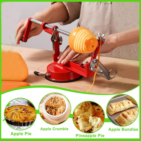 Apple Peeler Corer, Long lasting Chrome Cast Magnesium Alloy Apple Peeler Slicer Corer with Stainless Steel Blades
