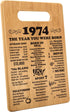 Happy 50 Years Old Birthday Gifts for Women Men, 50th Birthday Decorations, Back In 1974 Cutting Board