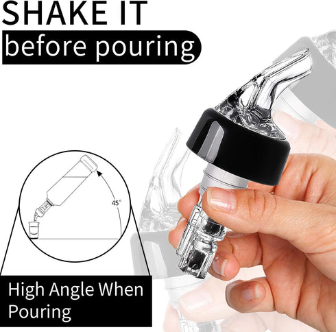 Pack of 20 Clear Liquor Bottle Pourers, 1oz Measured Spirit Dispenser, Automatic Wine Pourer for Bartenders - PORE0016