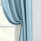 Melodieux Blue Pom Pom Curtains 84 Inches Long for Bedroom, Living Room