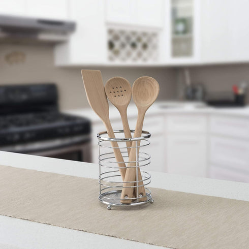 Home Basics Chrome Plated Steel Cutlery Holder