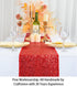 ShiDianYi 12''x72'' Sequin Table Runner - Sparkly Metallic for Wedding, Dinner Reception, Birthday, Baby Shower, Red