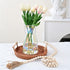 8 inch Iridescent Glass Flower Vases for Centerpiece Table Decor, Modern Boho Style Vase for Wedding Housewarming Gift