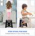 2PACK 13" 2PACK) ACKO Folding Step Stool - Height Premium Heavy Duty Foldable Stool for Kids and Adults, Kitchen Garden