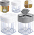 4 Pack 4 in 1 Plastic Salt and Pepper Shaker, 4 Grids Flip Empty Spice Dispensers, Travel Spice Container with Lid and