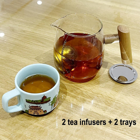 Lyxa SR 2 Pack 304 2.1 Inch Food Grade Stainless Steel Mesh Tea Ball Tea Infuser Strainer Filter Diffuser for Loose Tea