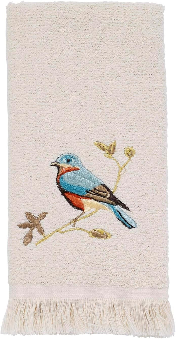 Avanti Linens Fingertip Towel, Soft & Absorbent, Gilded Birds Collection, Nature Inspired Bathroom Decor