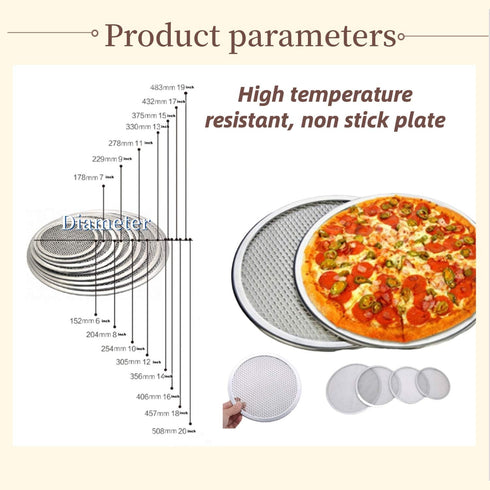 6 Packs 7 Inch Aluminum Alloy Pizza Pan with Holes, Commercial Grade Baking Screen for Oven Round Pizza Crisper