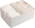 Fabric Storage Bin Box Foldable Cotton Linen Storage Basket with Wooden Handles Rectangular Cube Decorative Home Laundry Organizer Clothes Blanket Container – Beige, Large by LaMore
