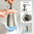 Dish Soap Dispenser with Stickers, Brushed Nickel Stainless Steel and Glass, Refillable Liquid Hand Soap Dispenser