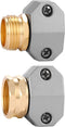 Zinc and Aluminum Male and Female Coupling, 2 Pack Garden Hose Repair Fitting, Fits 5/8-Inch and 3/4-Inch