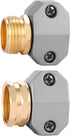Zinc and Aluminum Male and Female Coupling, 2 Pack Garden Hose Repair Fitting, Fits 5/8-Inch and 3/4-Inch