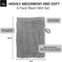 6 Pack 6 8.5 Set, High Rise Stripe x Wash Mitt Low Twist, Highly Absorbent, Gentle Hand and Face Cloth, European Style