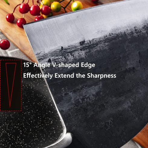 Freelander Heavy Duty Serbian Chef Knife, Hand-Forged Meat Cleaver, Full Tang High-Carbon Steel Butcher Knife with