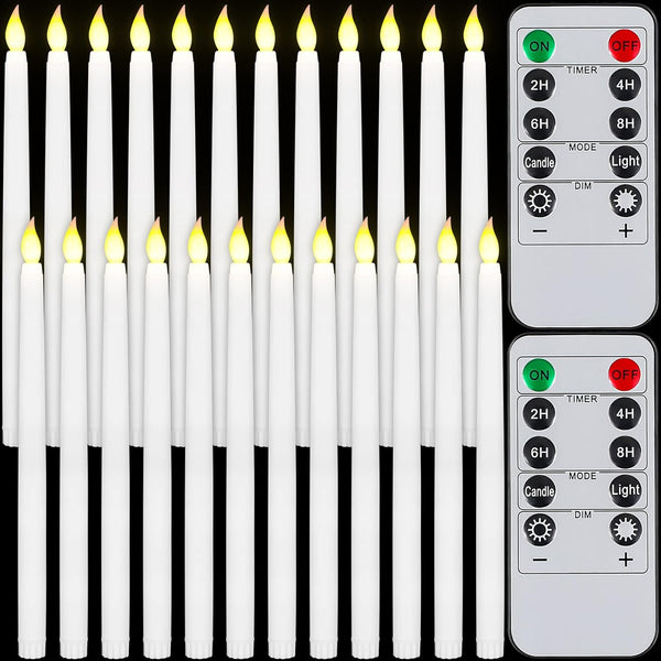 Tuanse 24 Pack Flameless Taper Candles with Remote & Timer, 11" Flickering